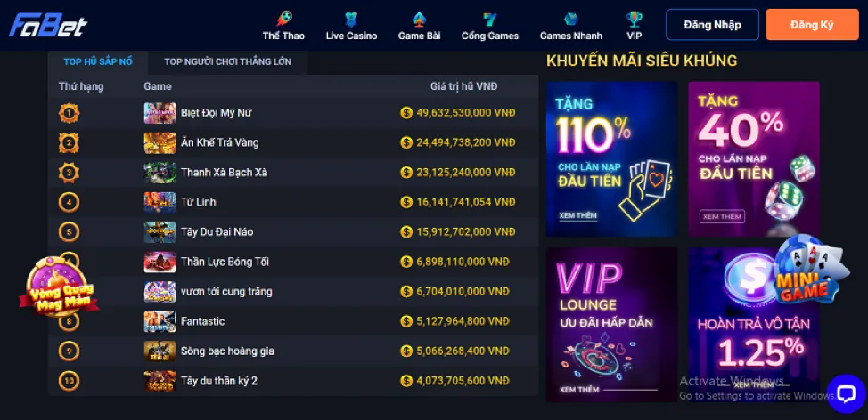 Đa dạng trò chơi tại 188bet 250